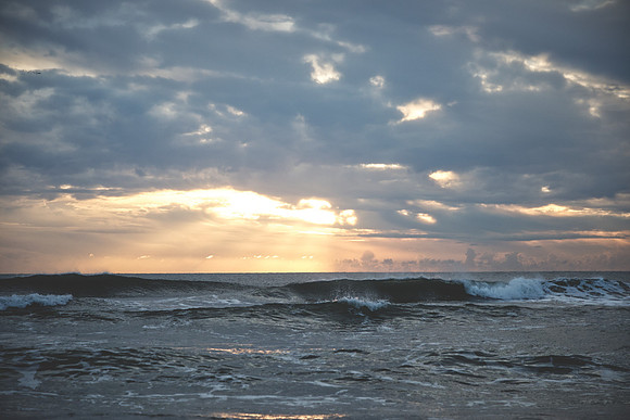 Cloudy Sunrise Over the Ocean