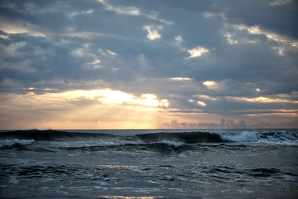 Cloudy Sunrise Over the Ocean