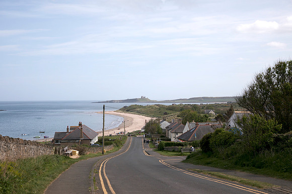 Low Newton-by-the-Sea looking to Dunstanburgh Castle